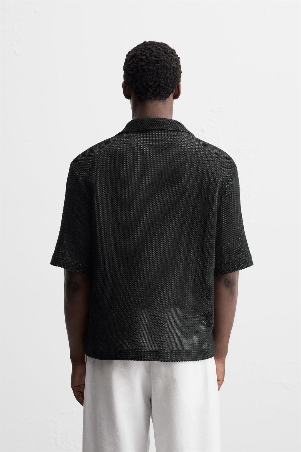 РУБАШКА ИЗ ТКАНИ ОТКРЫТОЙ СТРУКТУРЫ