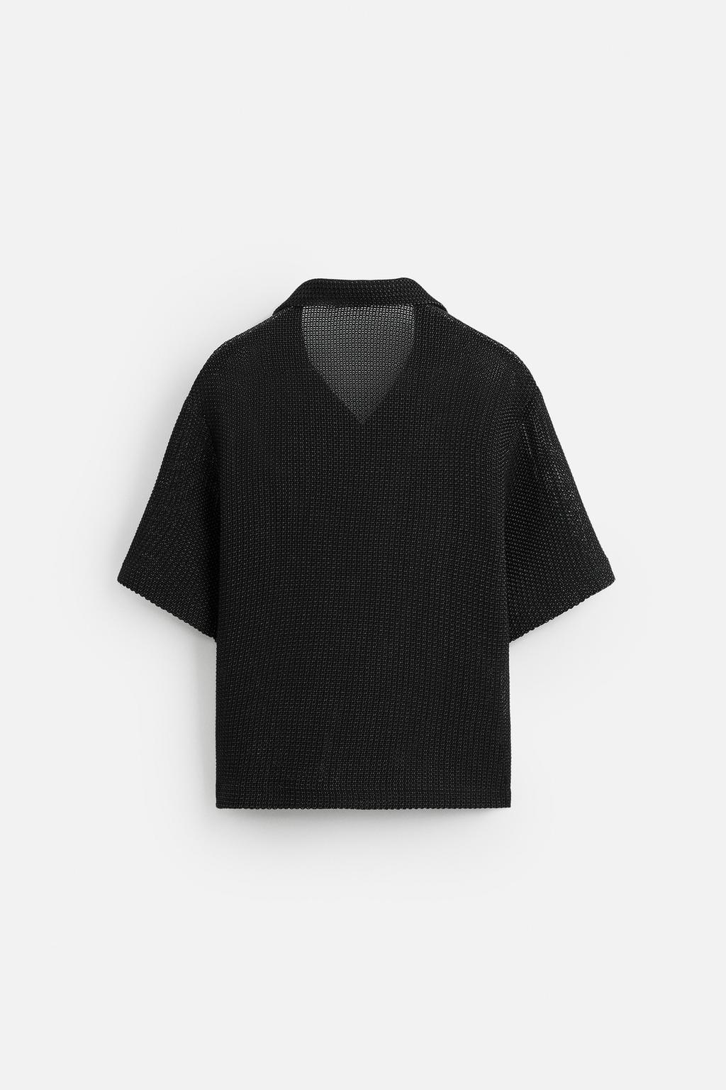 РУБАШКА ИЗ ТКАНИ ОТКРЫТОЙ СТРУКТУРЫ