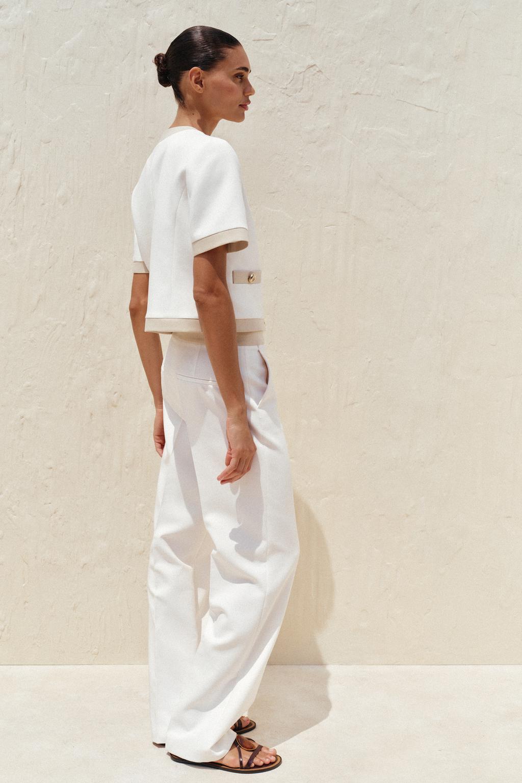 КОМБИНИРОВАННЫЙ БЛЕЙЗЕР С КОРОТКИМИ РУКАВАМИ