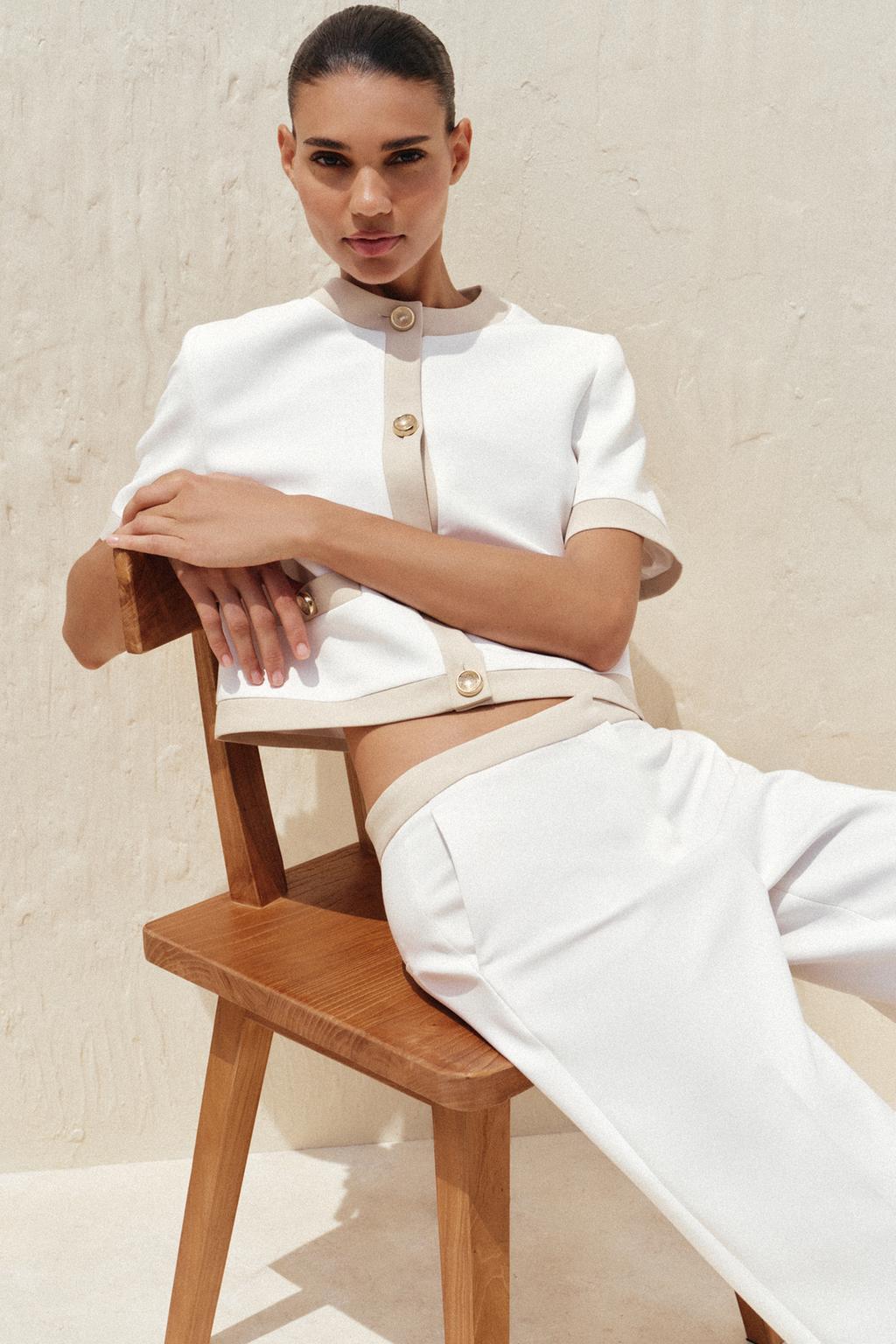 КОМБИНИРОВАННЫЙ БЛЕЙЗЕР С КОРОТКИМИ РУКАВАМИ