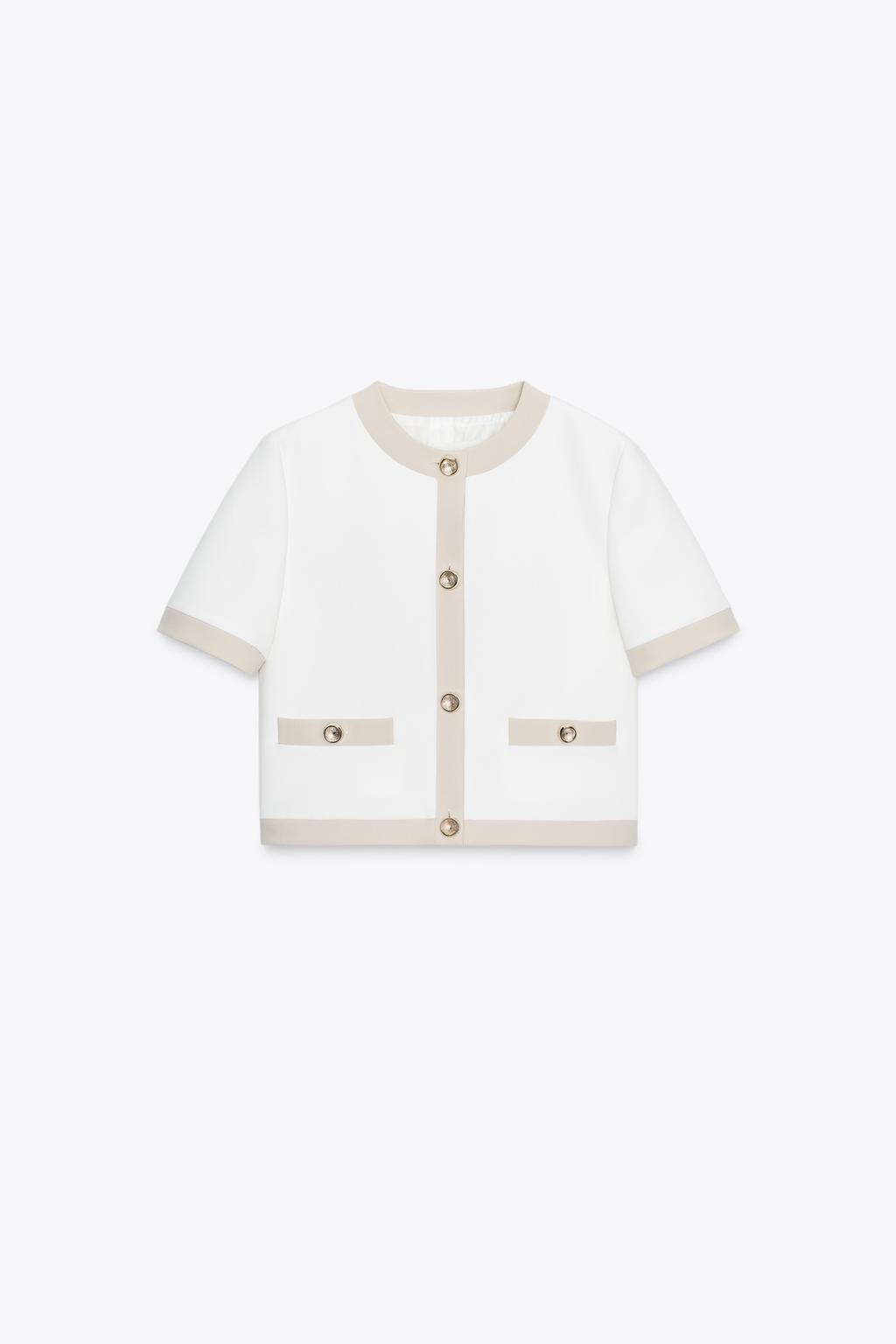 КОМБИНИРОВАННЫЙ БЛЕЙЗЕР С КОРОТКИМИ РУКАВАМИ