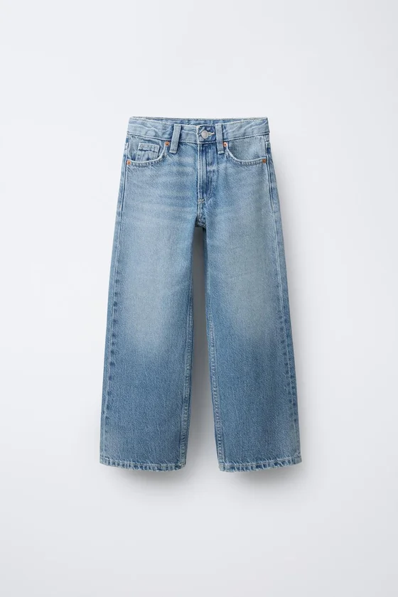 ДЖИНСЫ WIDE LEG С ЭФФЕКТОМ ПОТЕРТОСТИ