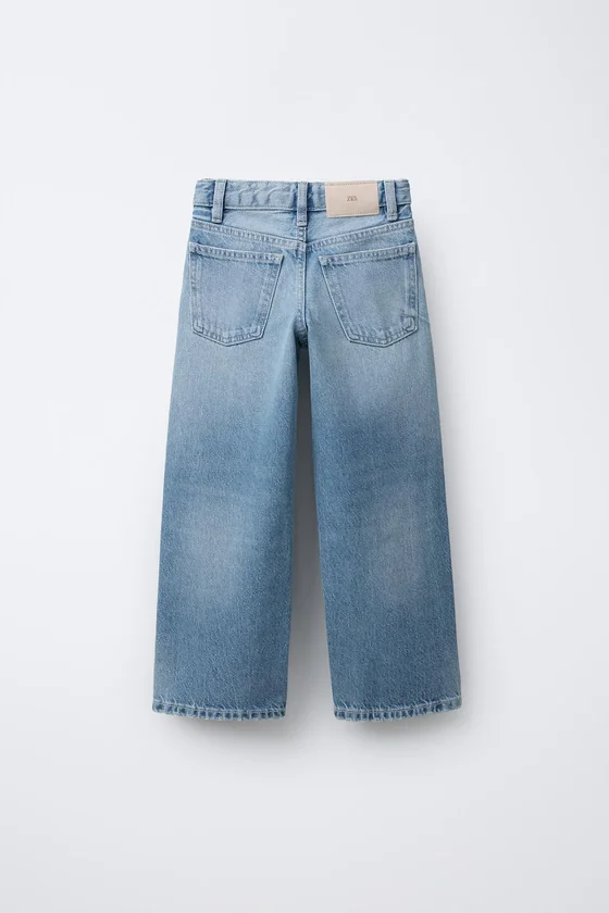 ДЖИНСЫ WIDE LEG С ЭФФЕКТОМ ПОТЕРТОСТИ