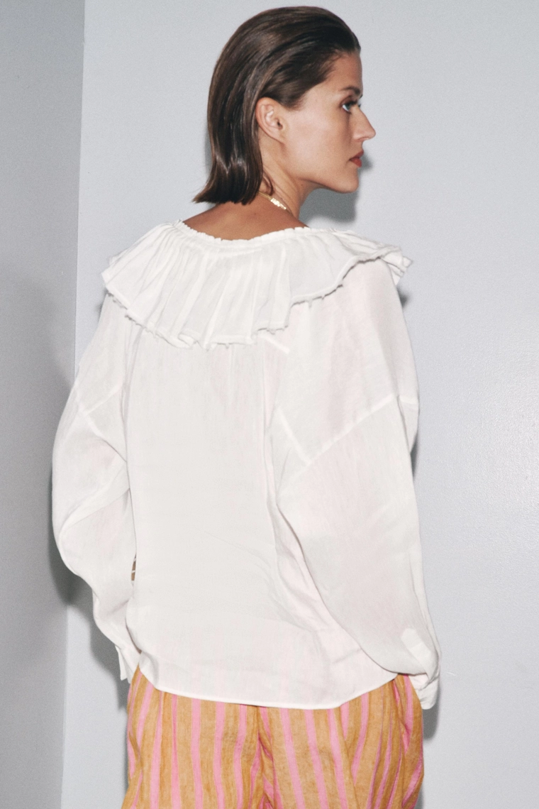 Рубашка из льна и шелковой смеси zw коллекция