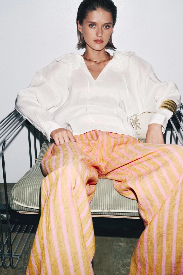 Рубашка из льна и шелковой смеси zw коллекция