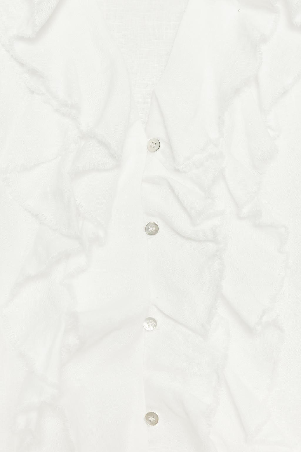 РУБАШКА ИЗ ЛЬНЯНОЙ ТКАНИ С ВОЛАНАМИ — ZW COLLECTION