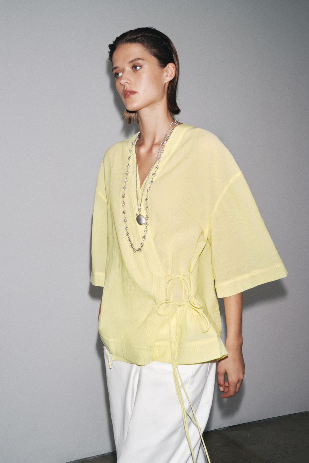 КИМОНО В ПОЛОСКУ С ЗАВЯЗКАМИ — ZW COLLECTION