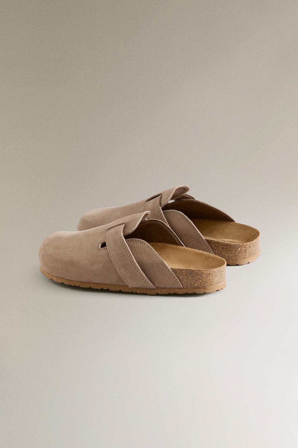 Клоги из кожи с ремешком