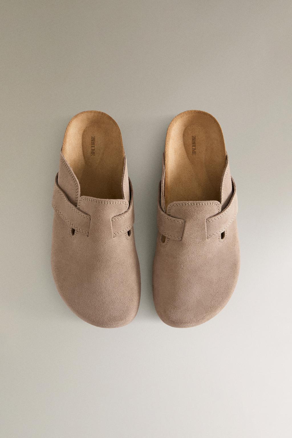 Клоги из кожи с ремешком