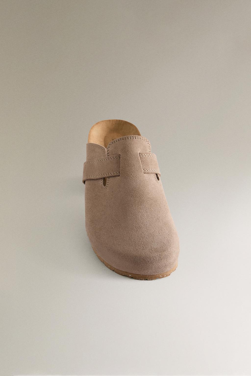 Клоги из кожи с ремешком