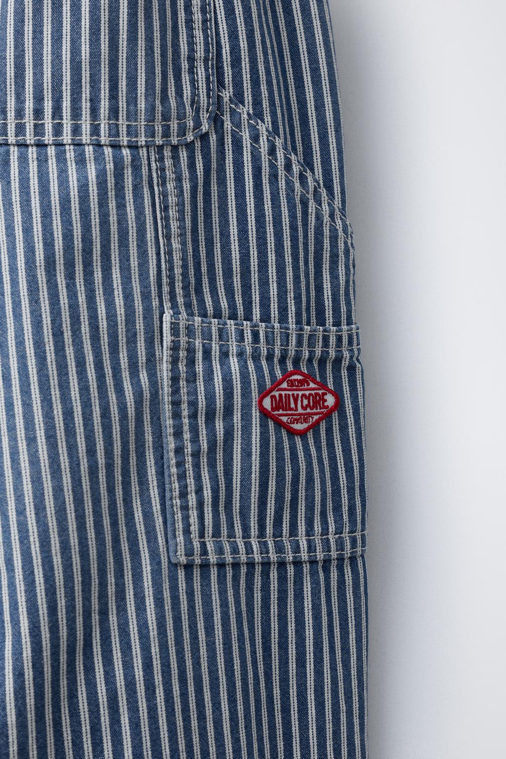 ДЖИНСОВЫЕ БРЮКИ-БАНАНЫ В ПОЛОСКУ