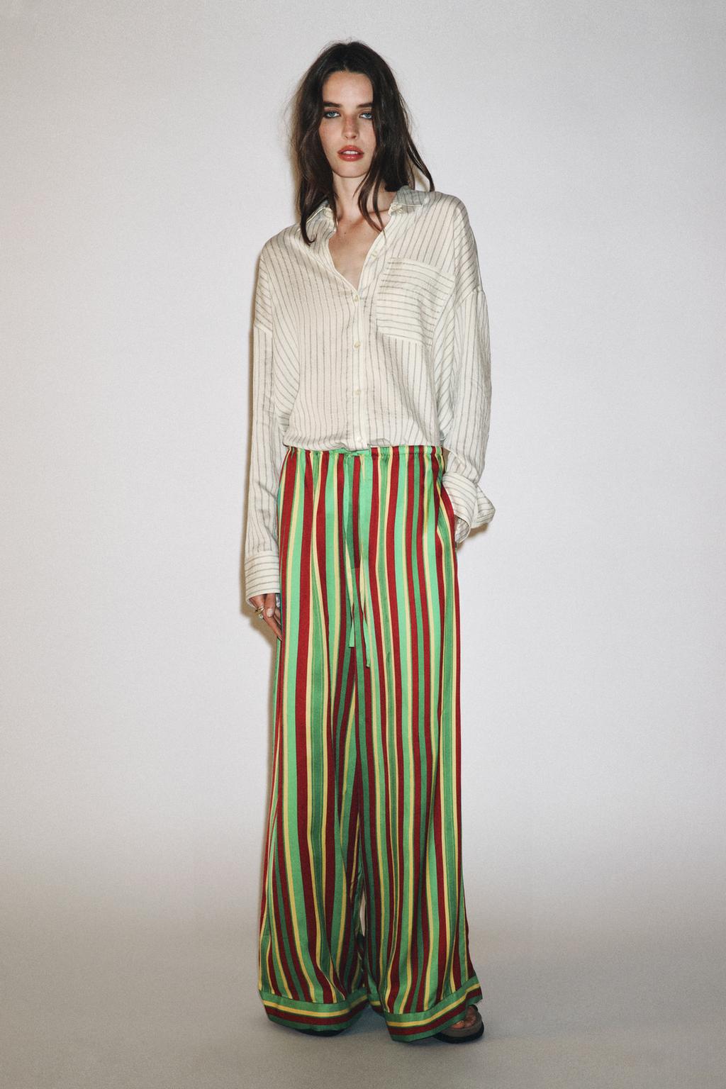 БРЮКИ В ПИЖАМНОМ СТИЛЕ В ПОЛОСКУ — ZW COLLECTION