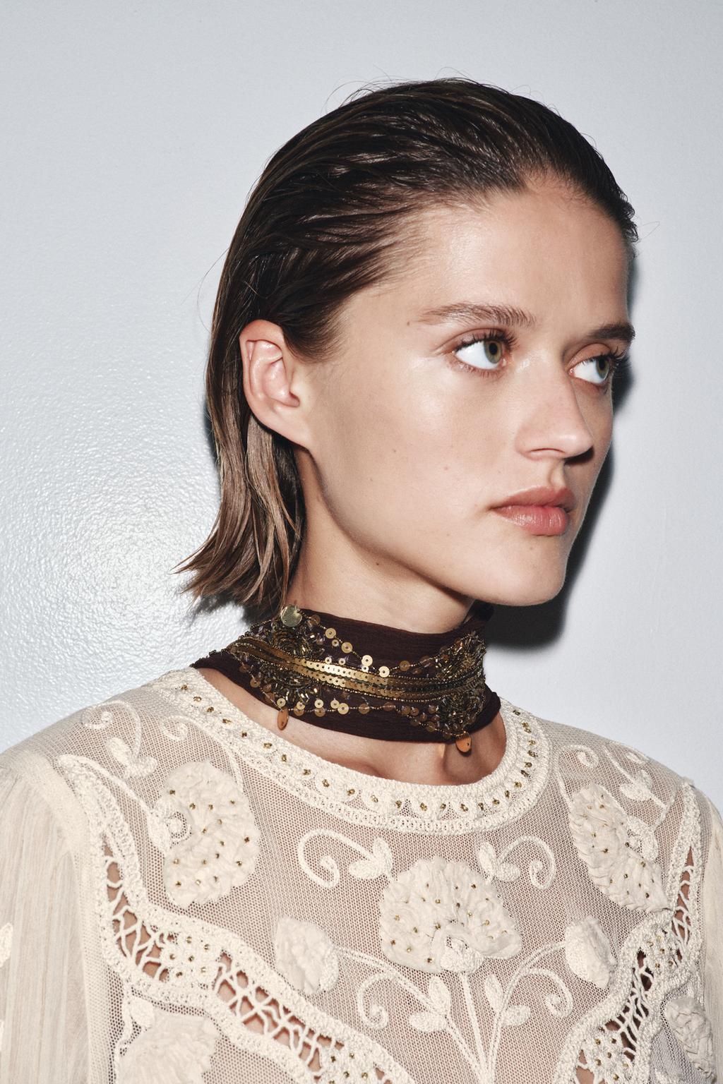 ШАРФ С БУСИНАМИ И ПАЙЕТКАМИ