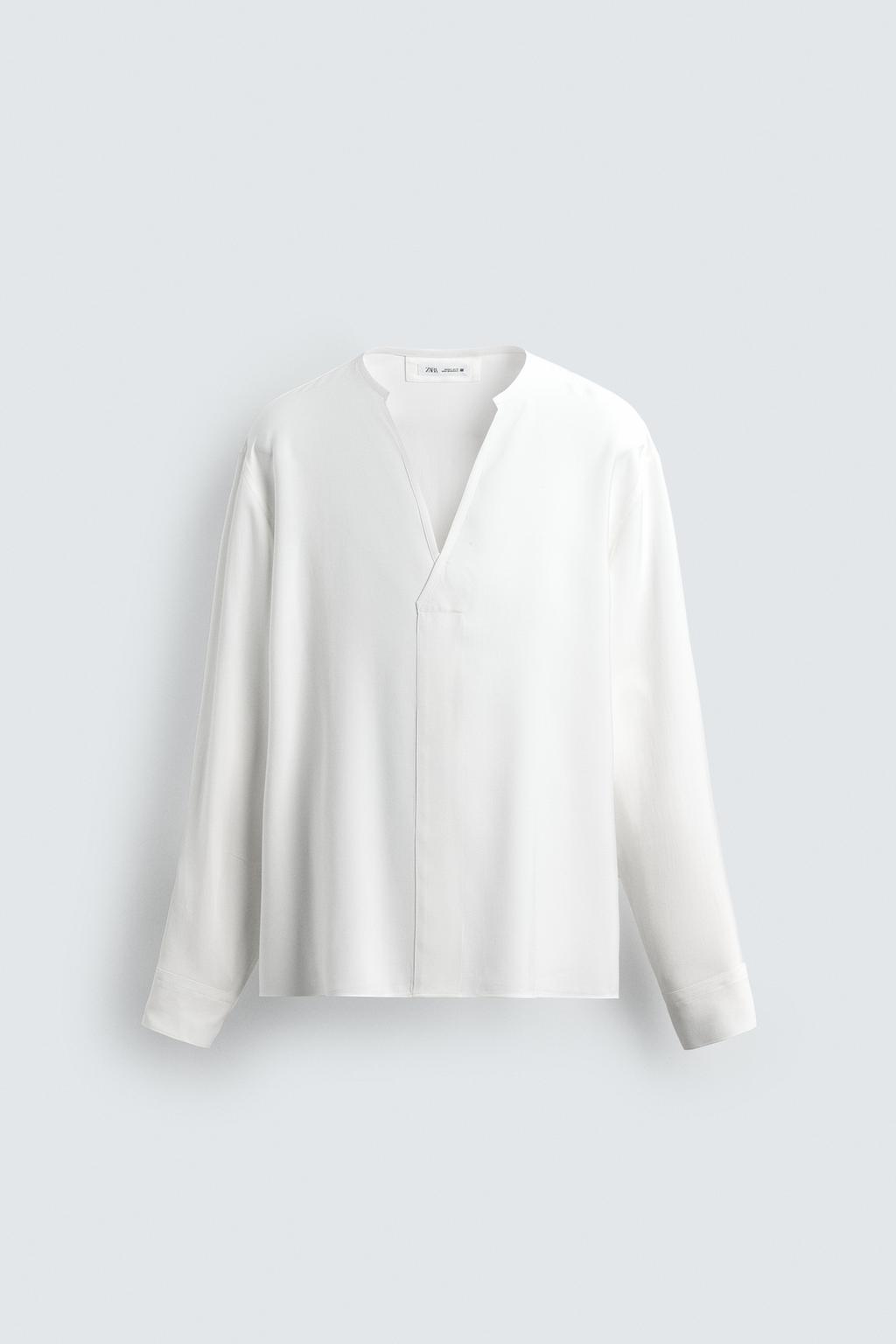 РУБАШКА RELAXED FIT ИЗ СТРУЯЩЕЙСЯ ТКАНИ