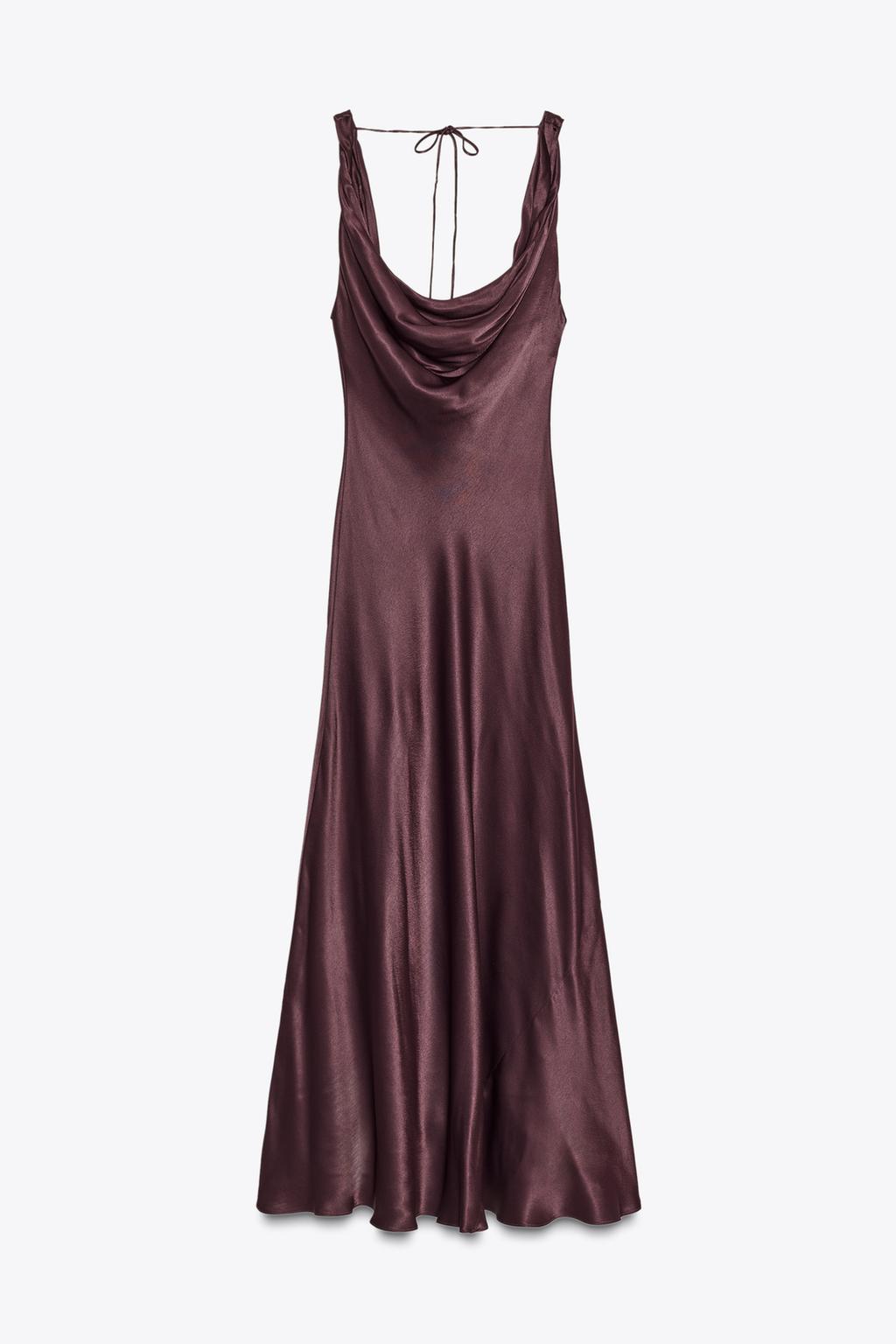 ДЛИННОЕ АТЛАСНОЕ ПЛАТЬЕ ZW COLLECTION