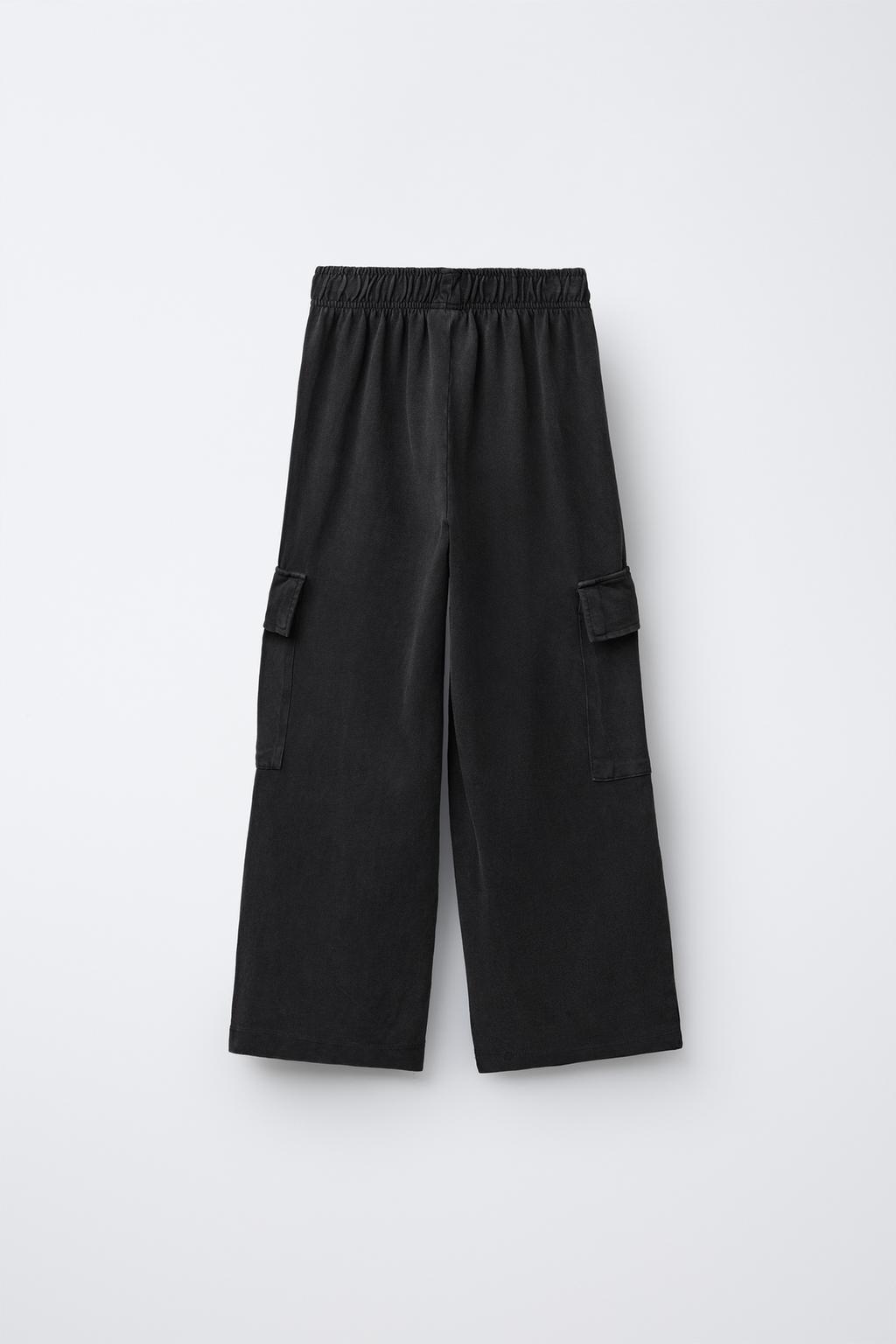 БРЮКИ WIDE LEG КАРГО С ЭФФЕКТОМ ПОТЕРТОСТИ
