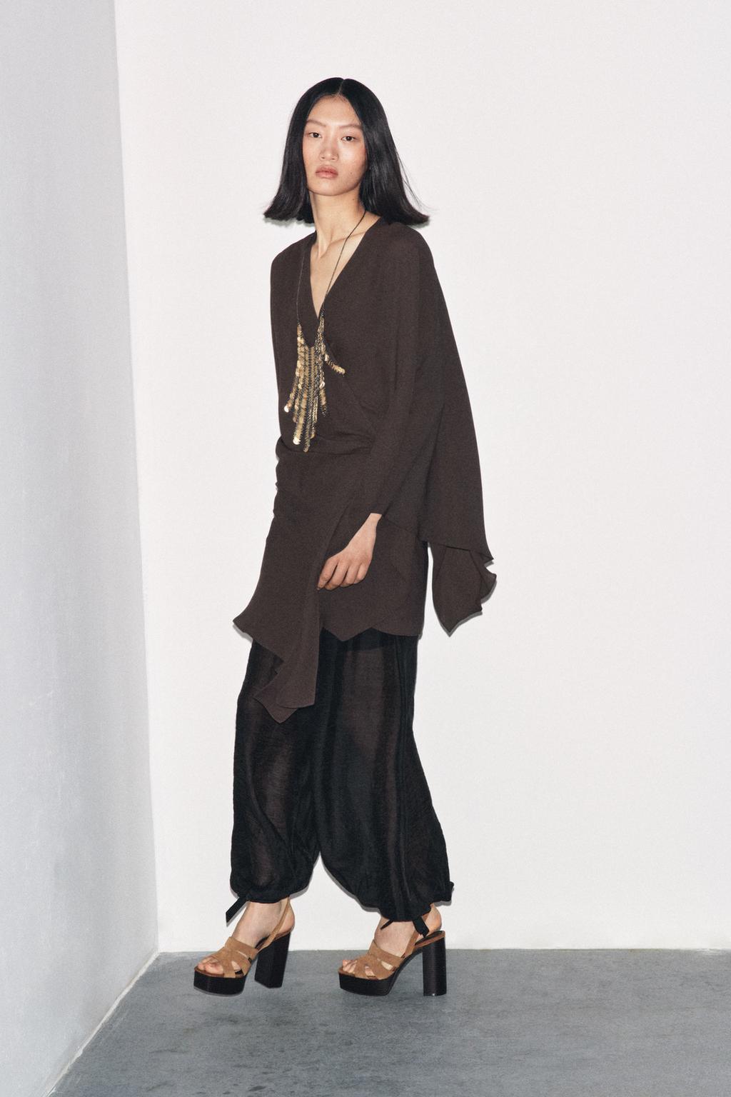 БЛУЗА НА ЗАПÁХ С АСИММЕТРИЧНЫМ НИЗОМ — ZW COLLECTION