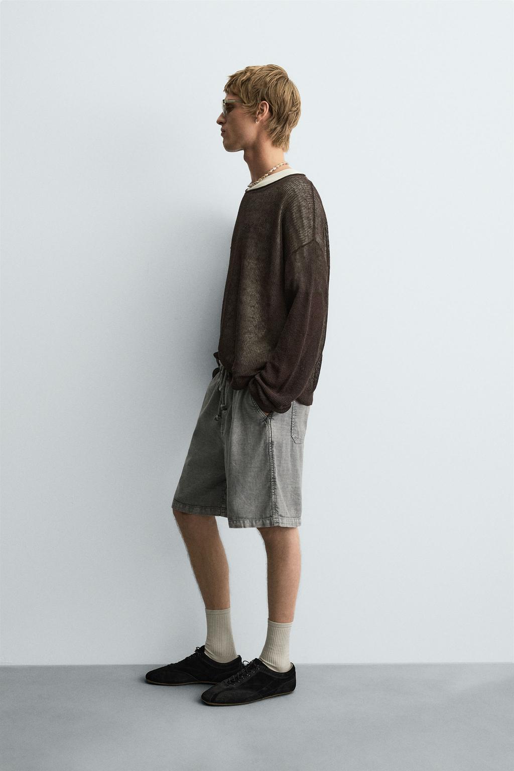 ШОРТЫ С ЭФФЕКТОМ ПОТЕРТОСТИ RELAXED FIT