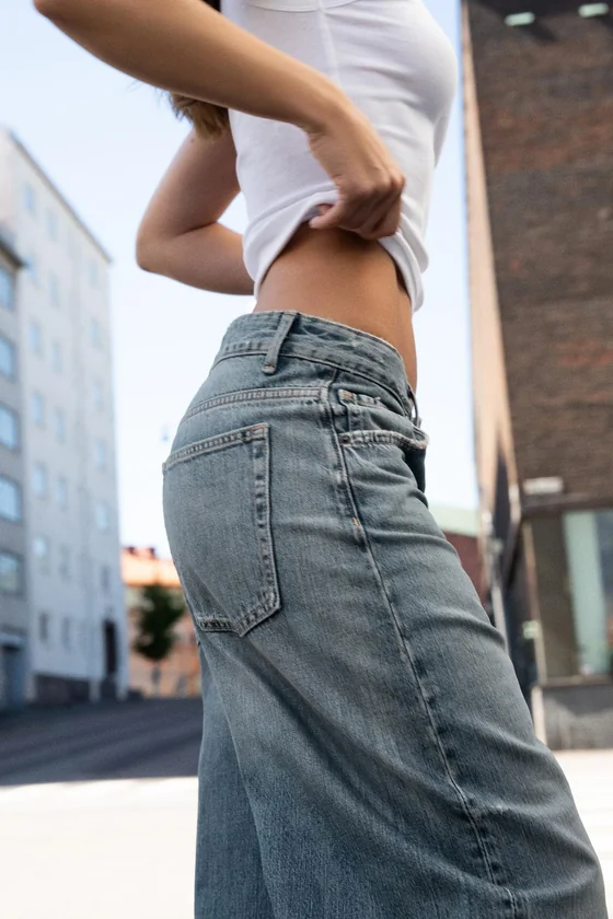 ДЖИНСЫ BAGGY FOLDED TRF СО СРЕДНЕЙ ПОСАДКОЙ