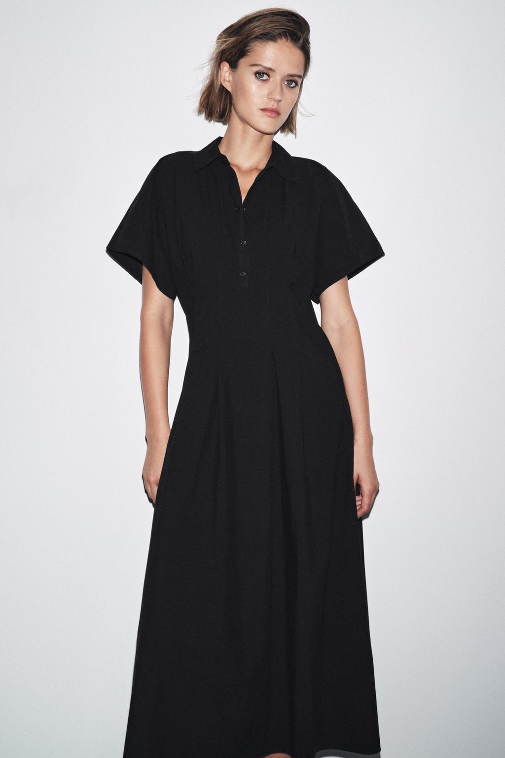 ПЛАТЬЕ ИЗ ПОПЛИНА С КОРОТКИМИ РУКАВАМИ — ZW COLLECTION