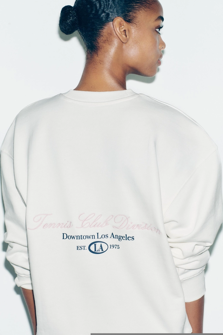 COTTON SLOGAN SWEATSHIRT