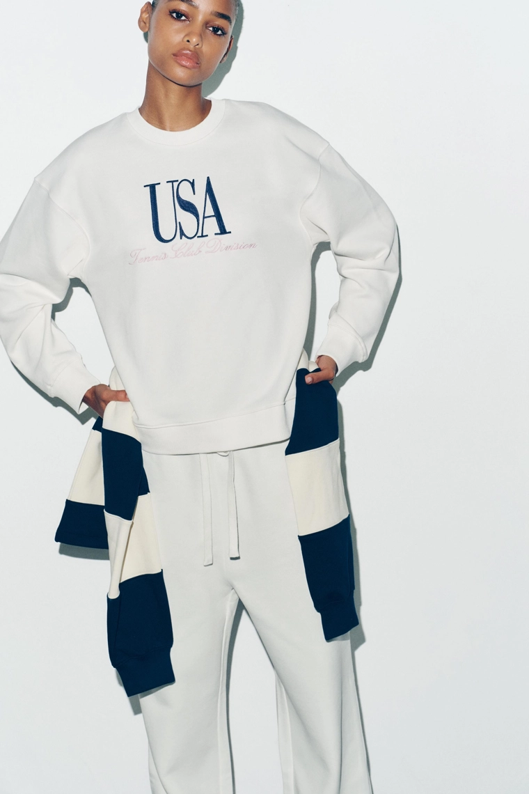 COTTON SLOGAN SWEATSHIRT