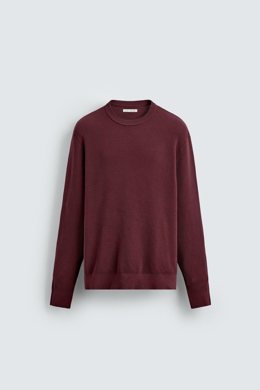 ДЖЕМПЕР КЛАССИЧЕСКОГО КРОЯ С РЕЛЬЕФНОЙ ТКАНЬЮ
