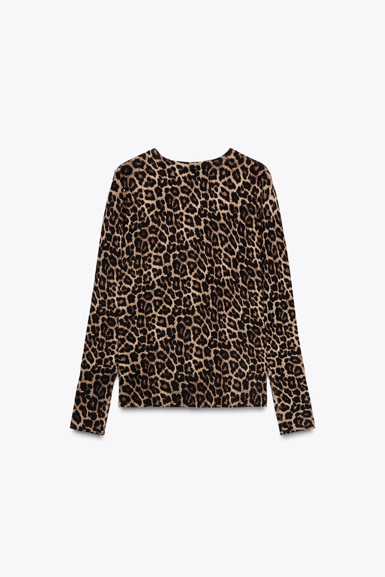 ANIMAL PRINT KNIT CARDIGAN