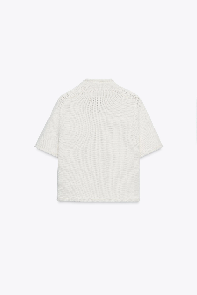 SHORT SLEEVE KNIT CARDIGAN