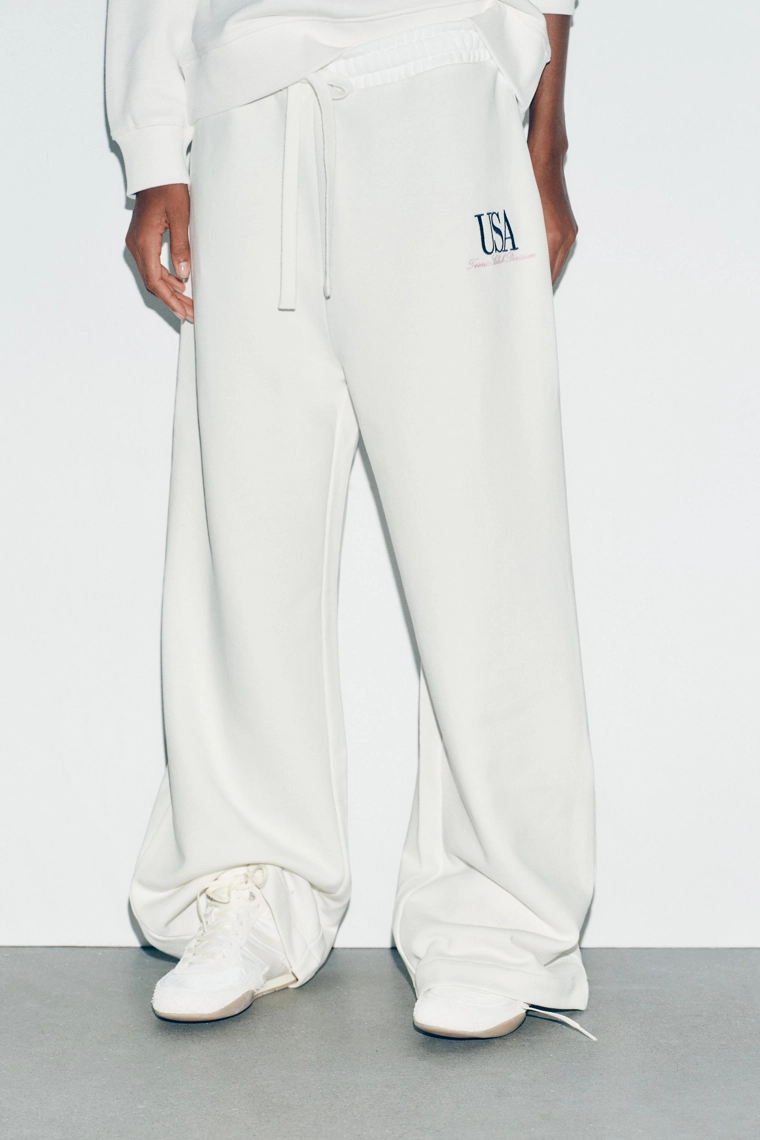 COTTON TEXT TROUSERS
