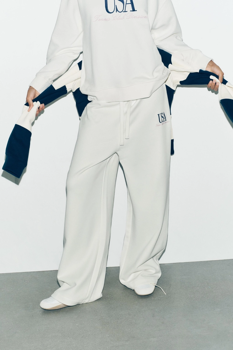 COTTON TEXT TROUSERS