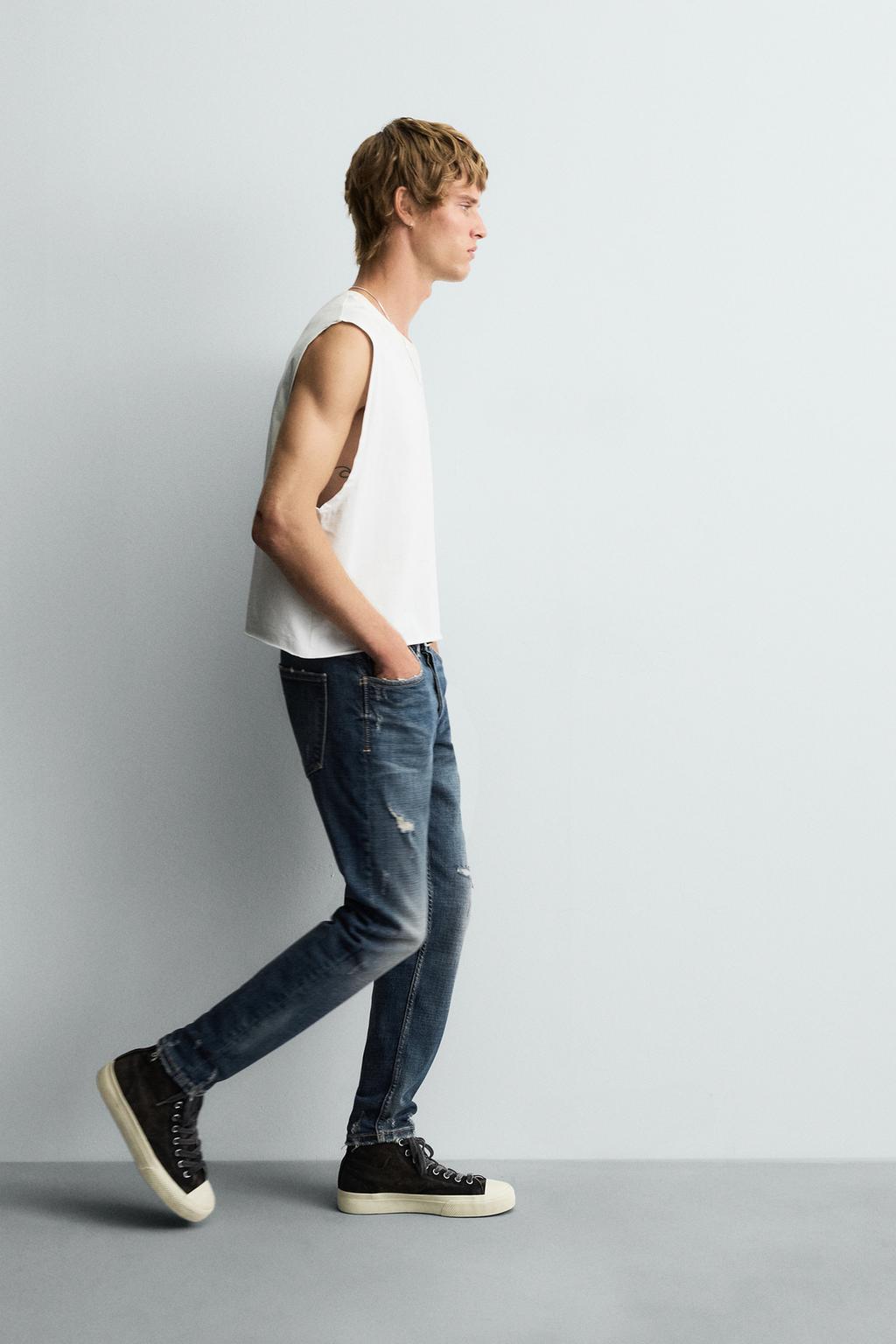 ДЖИНСЫ SKINNY FIT С РАЗРЕЗАМИ