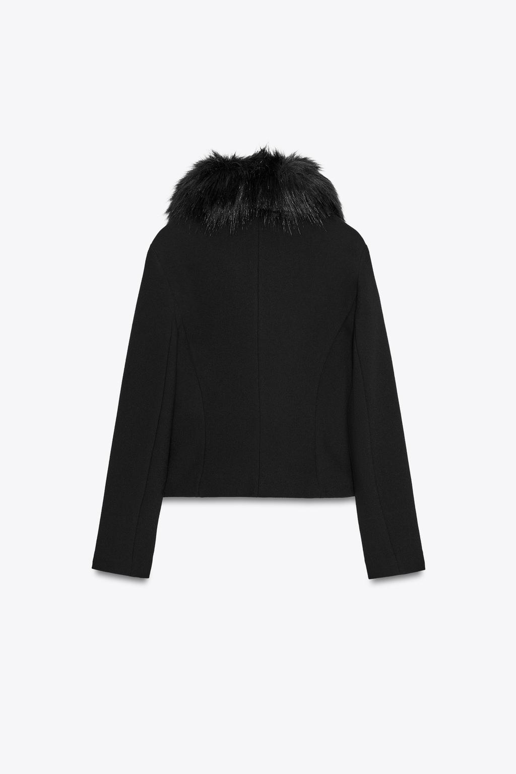 ПРИТАЛЕННАЯ КУРТКА С ВОРОТНИКОМ ИЗ ИСКУССТВЕННОГО МЕХА — ZW COLLECTION