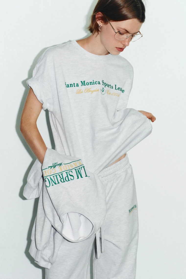 T-SHIRT WITH COTTON TEXT