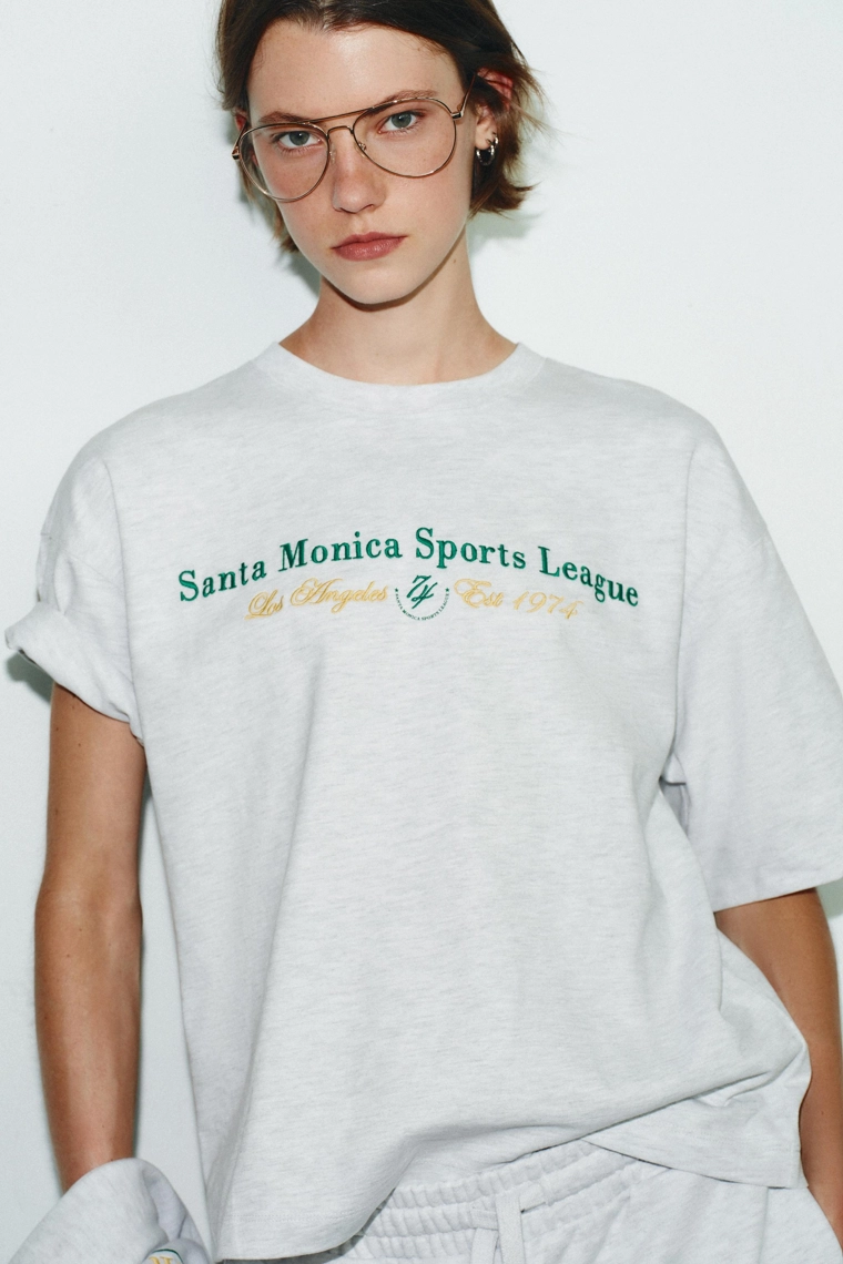 T-SHIRT WITH COTTON TEXT