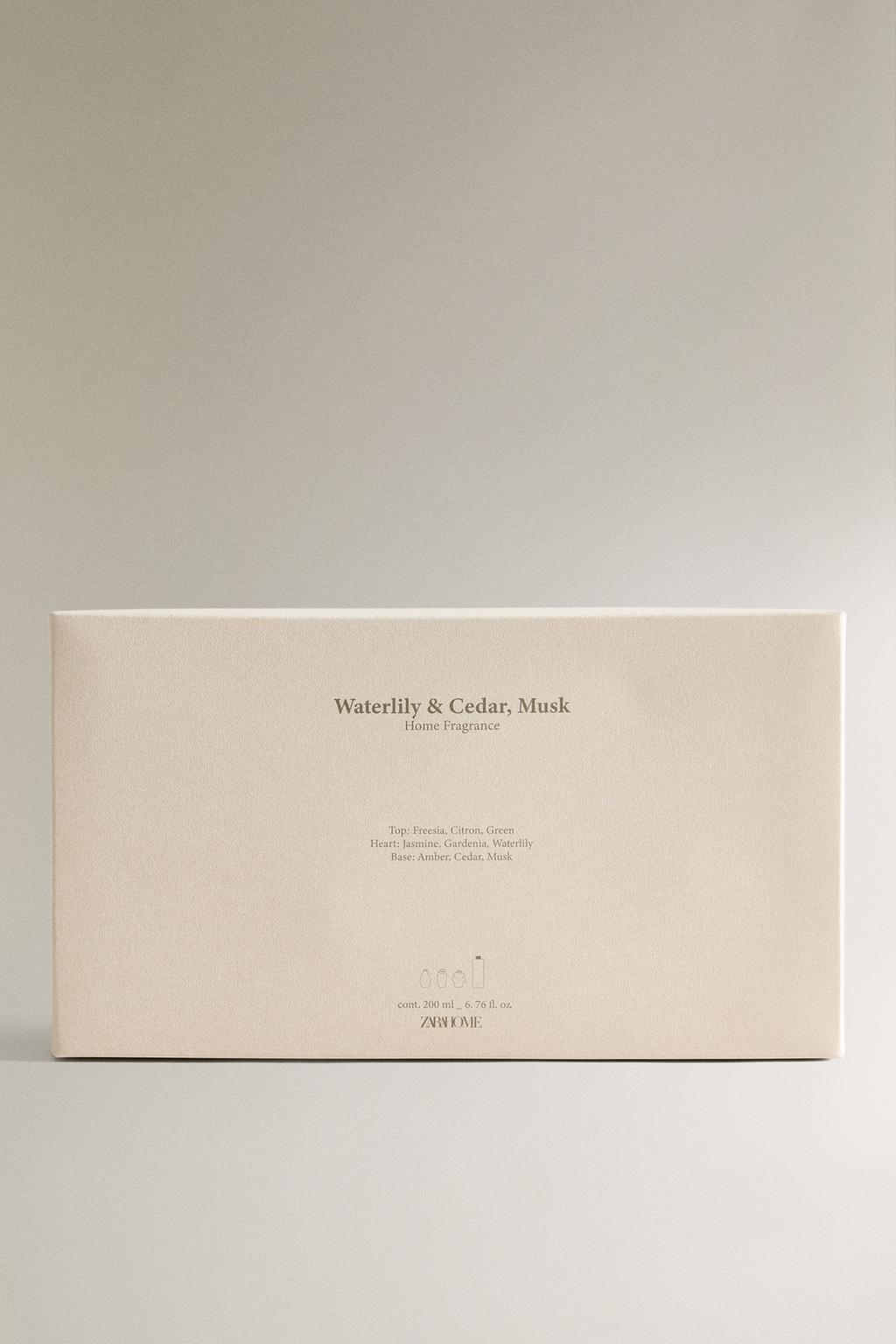 (200 ml) набор микадо + ароматизатор воздуха waterlily & cedar, musk