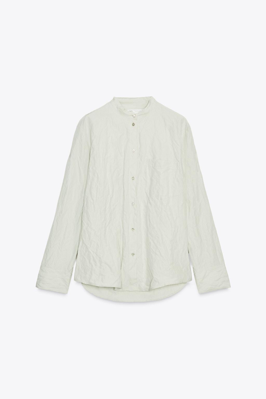 РУБАШКА В ПОЛОСКУ ИЗ ЖАТОЙ ТКАНИ — ZW COLLECTION