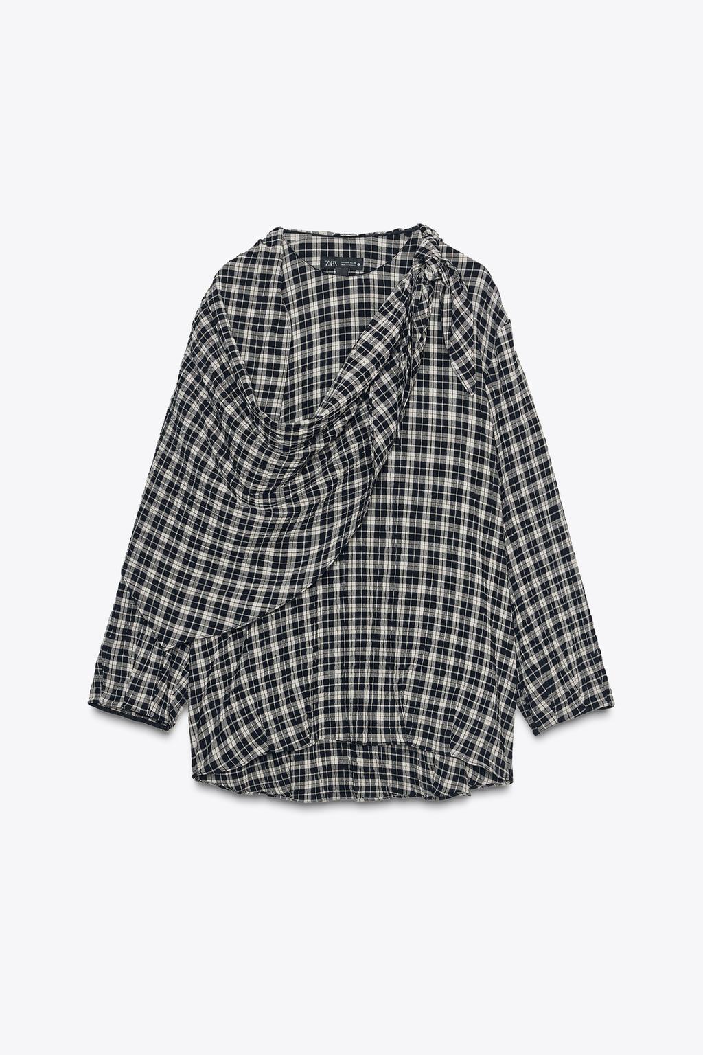 РУБАШКА В КЛЕТКУ С МНОГОПОЗИЦИОННЫМ ПЛАТКОМ — ZW COLLECTION
