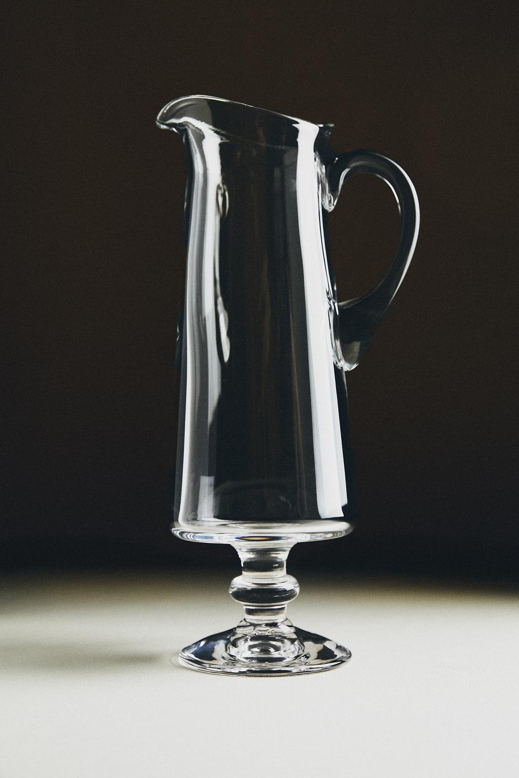 Ваза из прозрачного мастереного стекла с ручкой blown glass princess x la granja