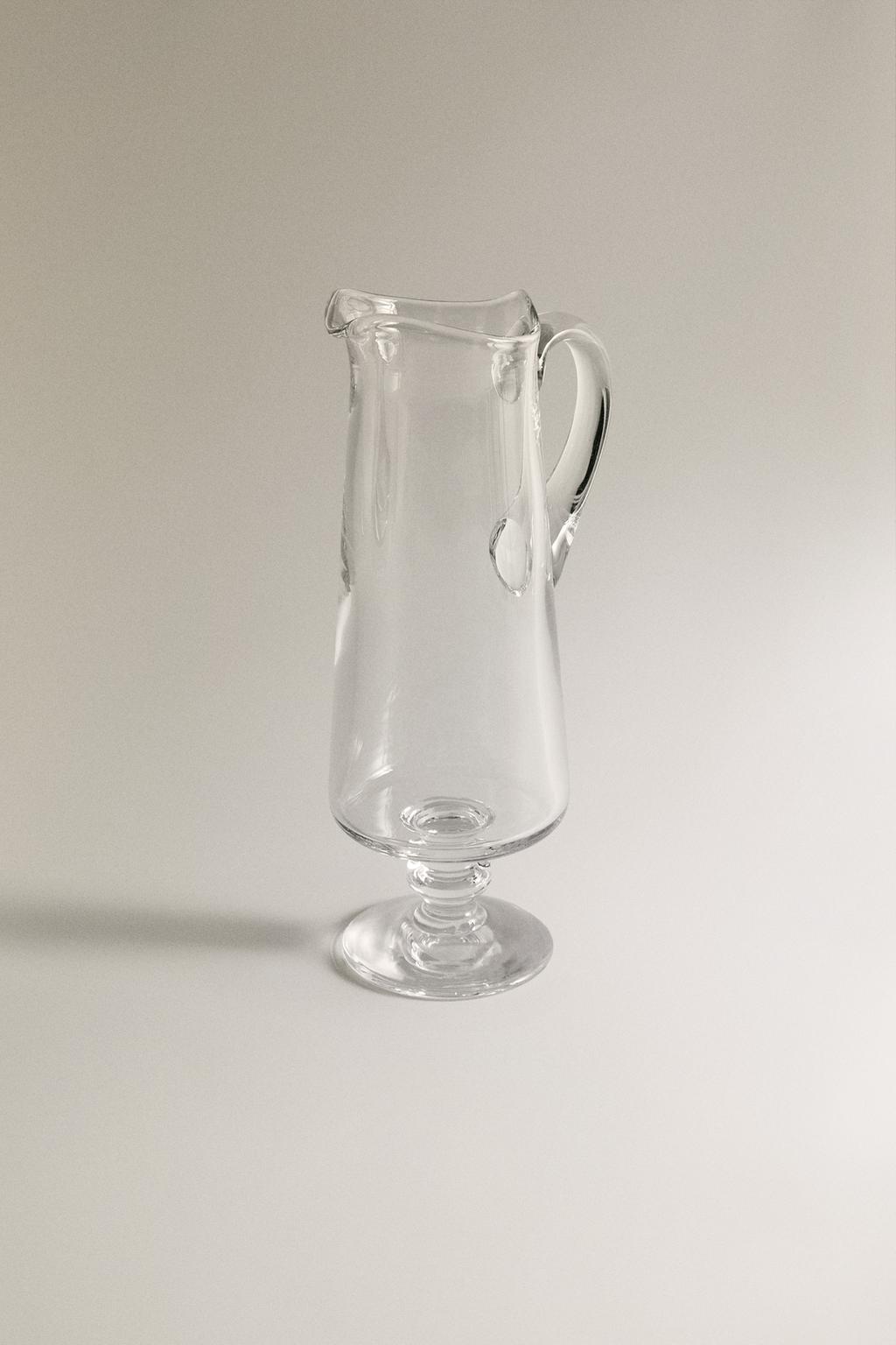 Ваза из прозрачного мастереного стекла с ручкой blown glass princess x la granja