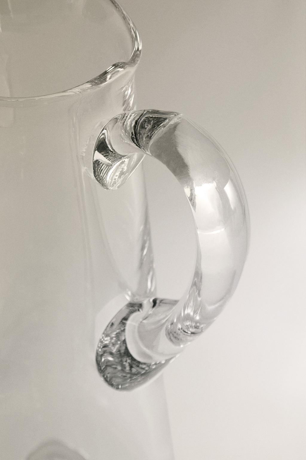 Ваза из прозрачного мастереного стекла с ручкой blown glass princess x la granja