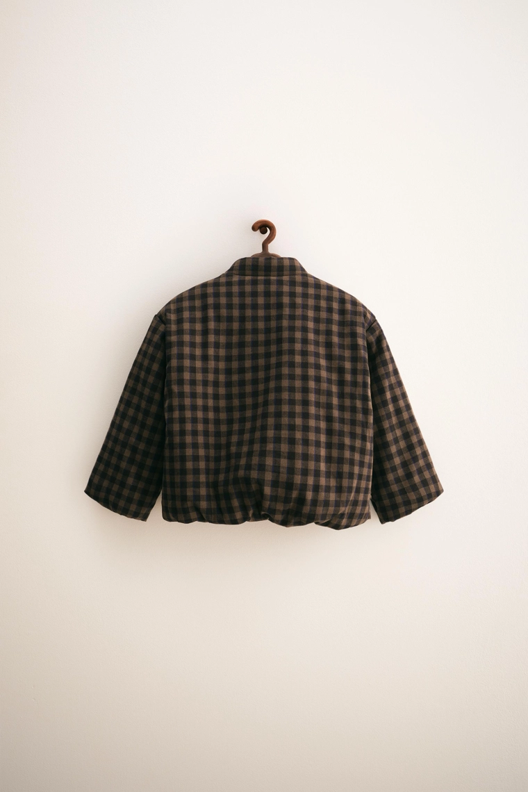 Пальто zara timeless с клетчатым узором и пуховым наполнителем