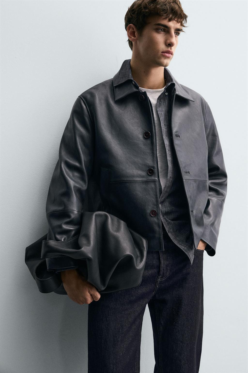 КОЖАНАЯ КУРТКА BOXY FIT