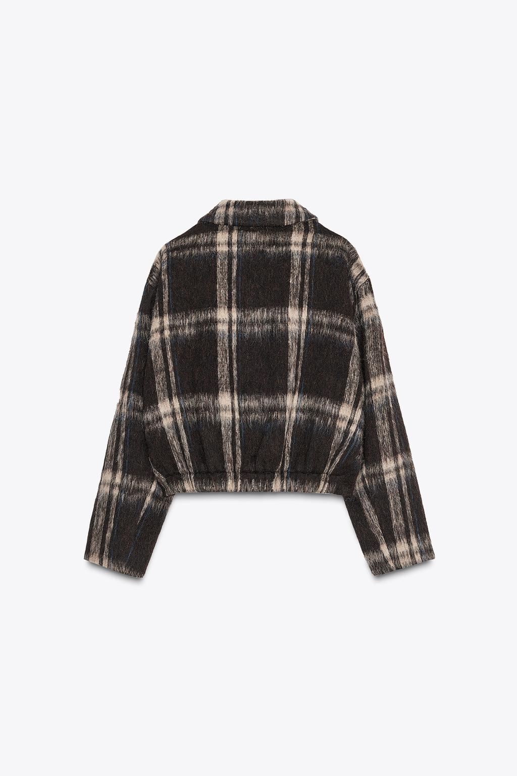 КУРТКА В КЛЕТКУ ИЗ ТКАНИ С 30% ШЕРСТИ