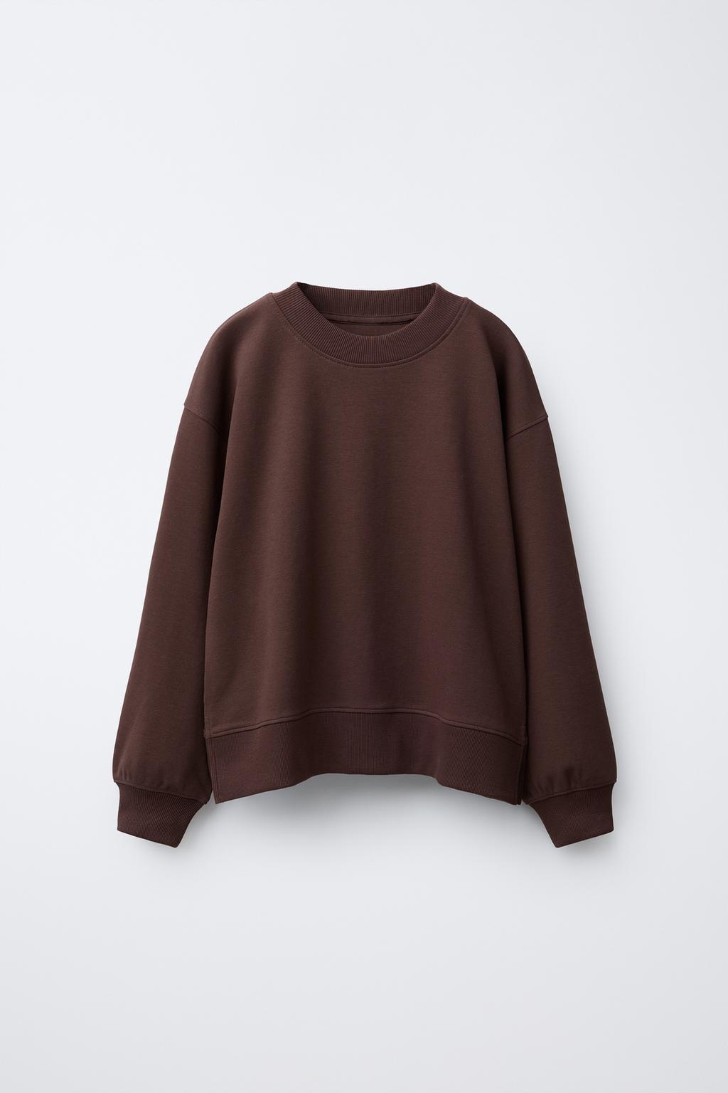 КОМПЛЕКТ ИЗ ТОЛСТОВКИ И БРЮК WIDE LEG ИЗ ФЛИСА, ОДНОТОННЫЙ