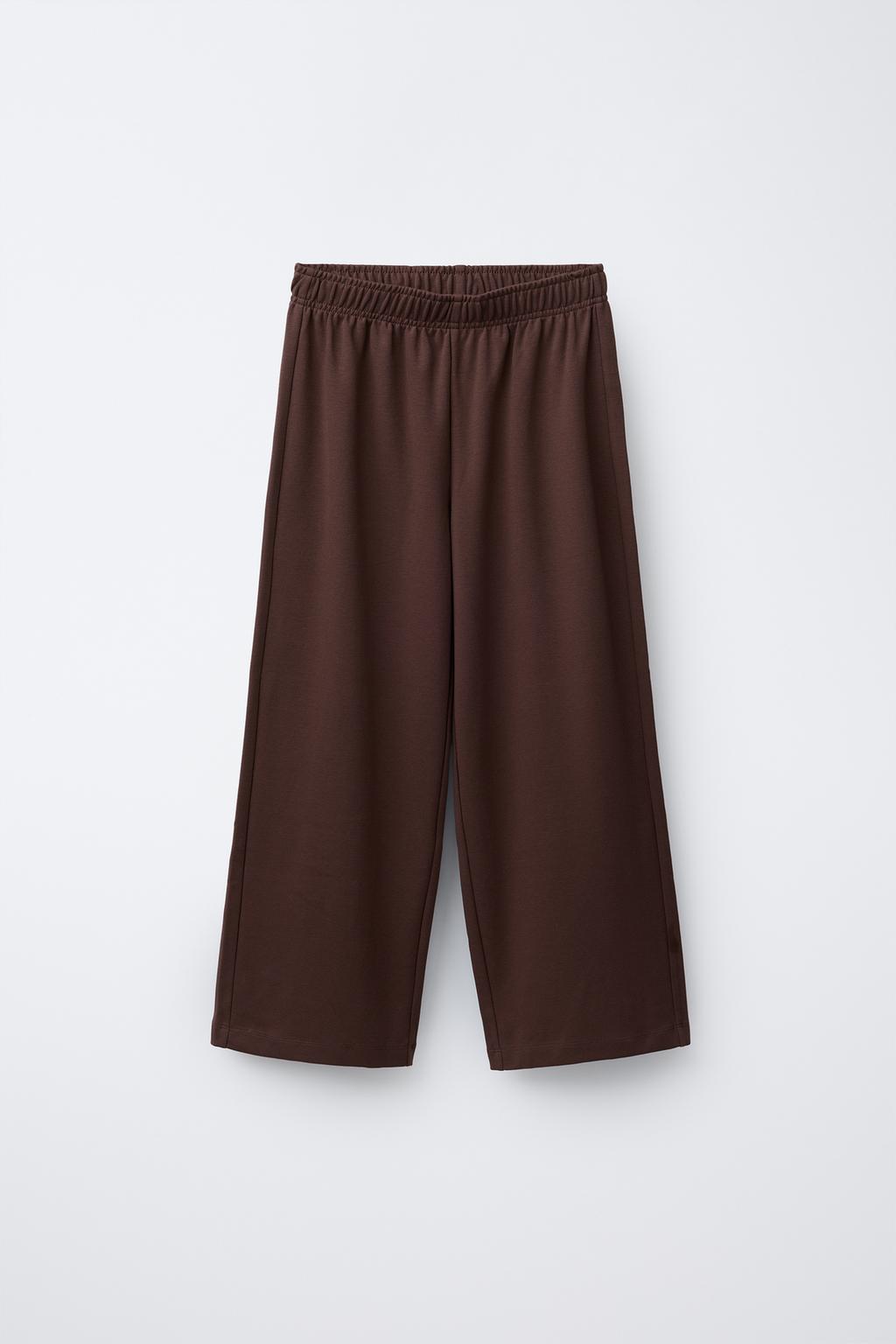 КОМПЛЕКТ ИЗ ТОЛСТОВКИ И БРЮК WIDE LEG ИЗ ФЛИСА, ОДНОТОННЫЙ