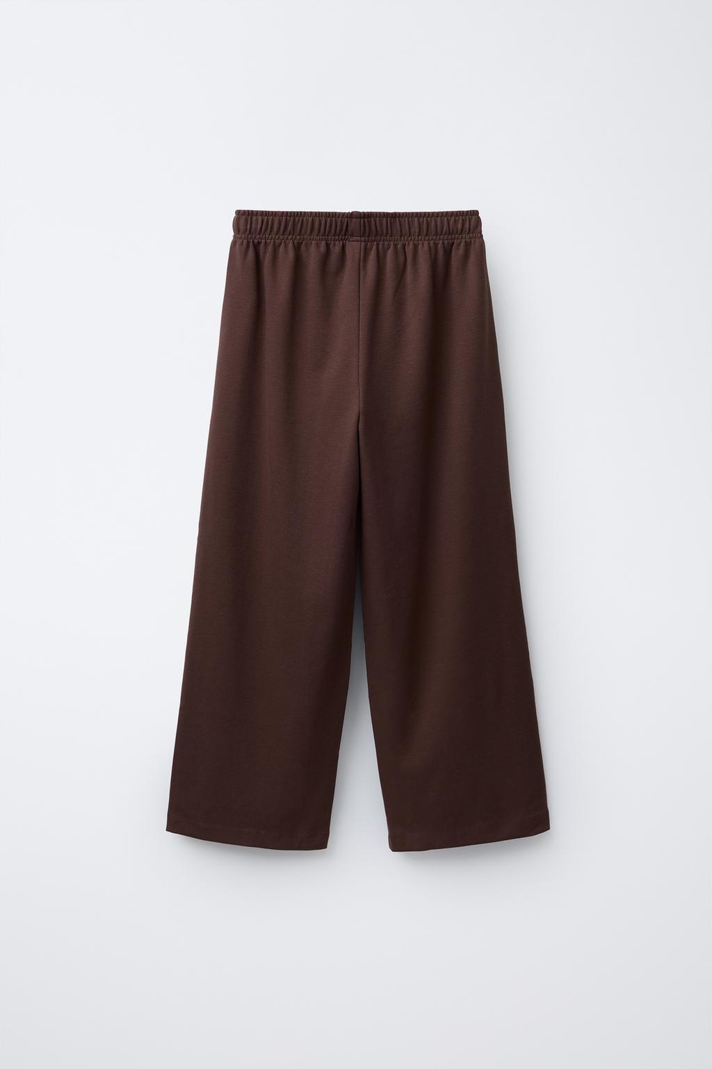 КОМПЛЕКТ ИЗ ТОЛСТОВКИ И БРЮК WIDE LEG ИЗ ФЛИСА, ОДНОТОННЫЙ