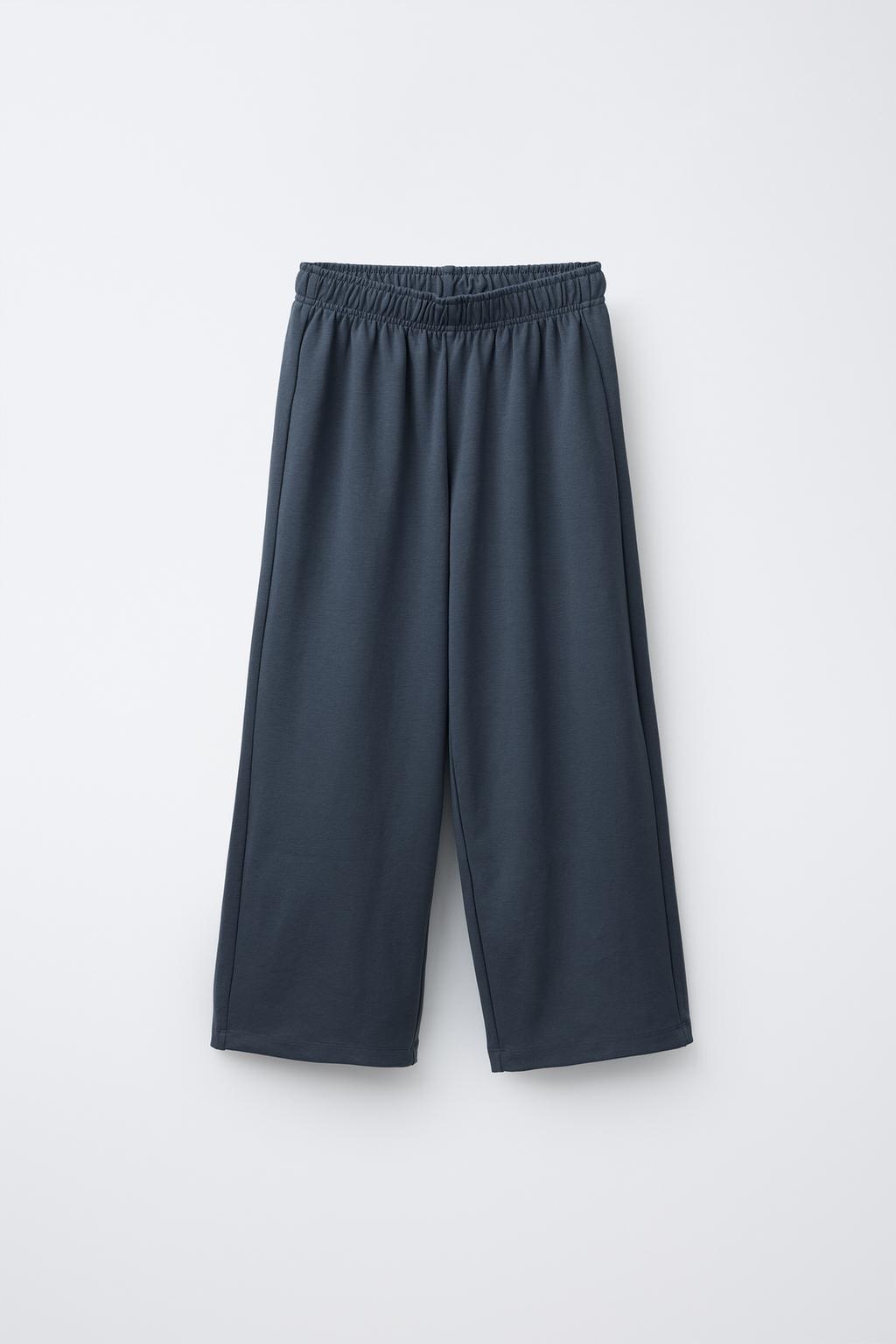 КОМПЛЕКТ ИЗ ТОЛСТОВКИ И БРЮК WIDE LEG ИЗ ФЛИСА, ОДНОТОННЫЙ