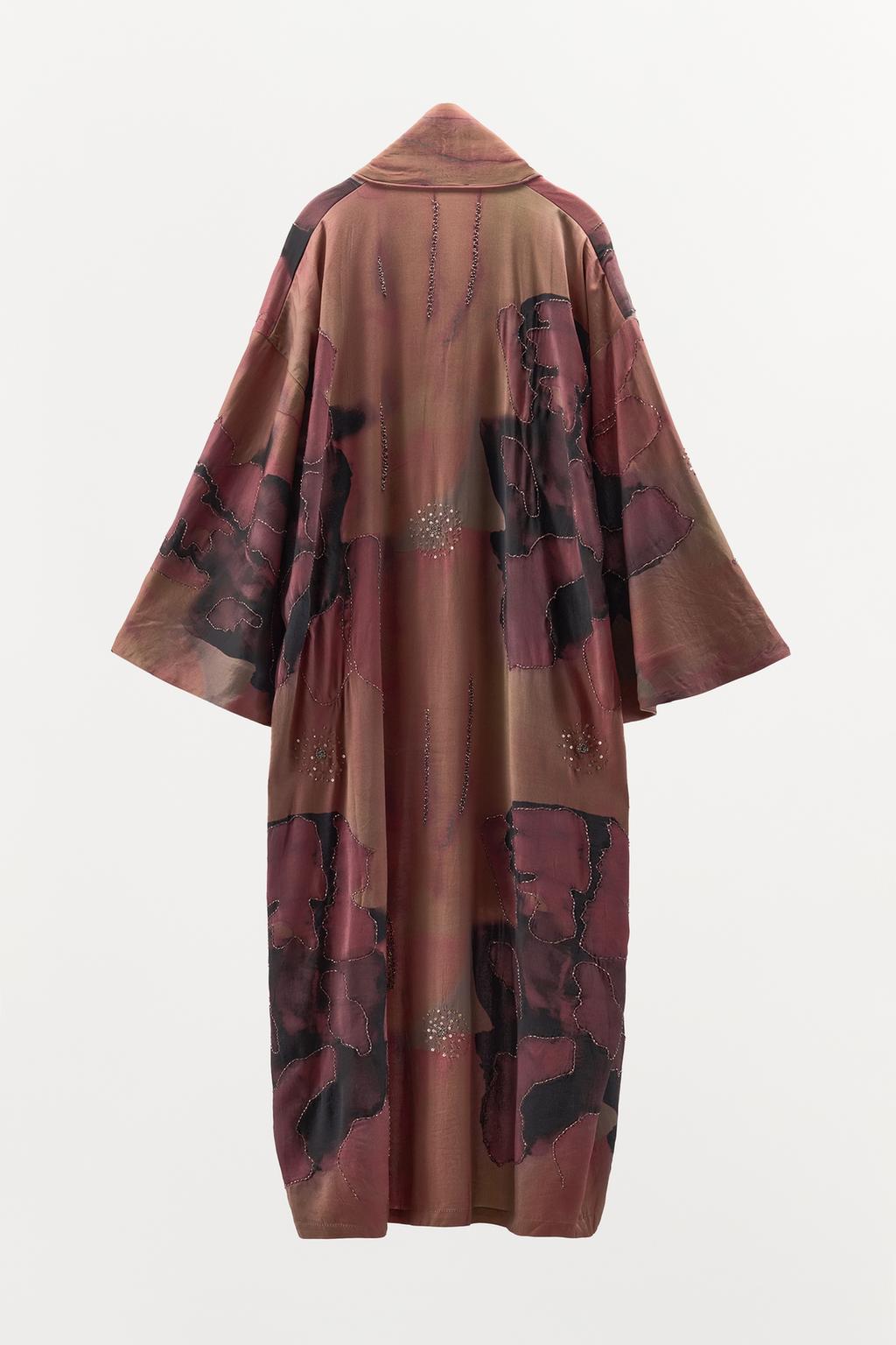 КИМОНО С ПРИНТОМ, БУСИНАМИ, LIMITED EDITION