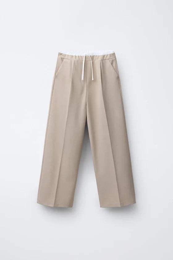 БРЮКИ WIDE LEG С ДВОЙНЫМ ПОЯСОМ